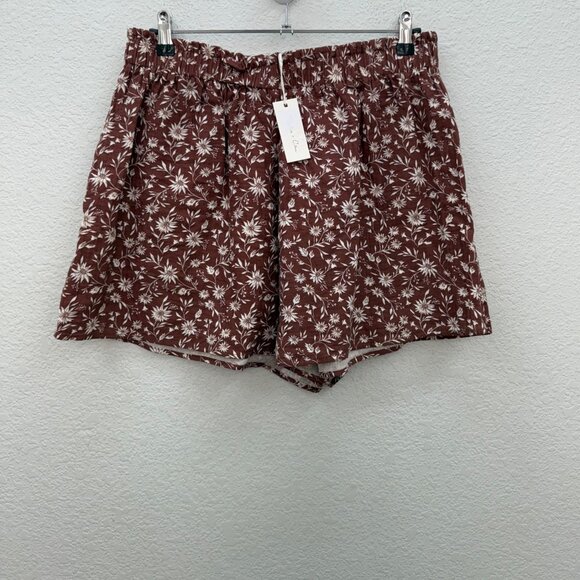 Rylee & Cru Remi Wild Floral Cotton Flowy Elastic Waist Shorts Womens sz XL NEW - Picture 1 of 10